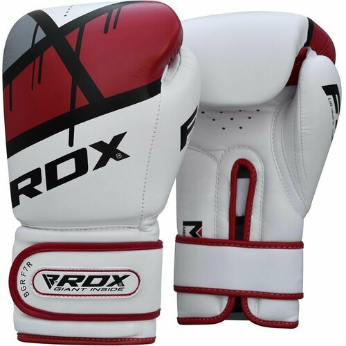 Боксерские тренировочные перчатки Rdx Bgr-F7 Red (Кожа, RDX, 12 унций, Англия, Бело-красный) 12 унций