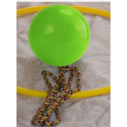 Мяч для художественной гимнастики с блёстками d 15 см. Салатовый