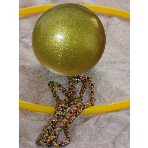 Мяч для художественной гимнастики с блёстками d 15 см. Золотистый