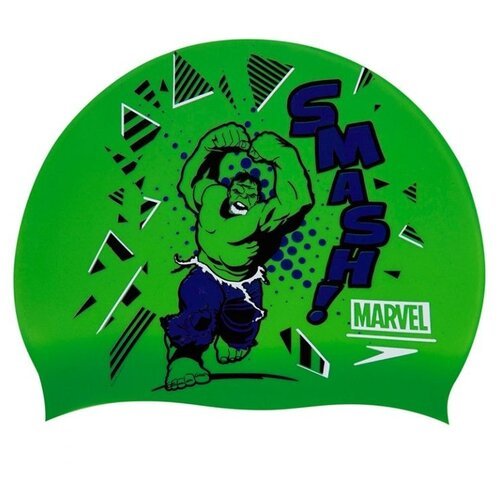 Шапочка для плавания Speedo 2022 Hulk Slogan Prt Cap Ju Classic Green/ Violet (см:53-58)