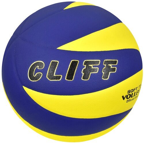 Мяч волейбольный CLIFF РК-1016, 5 размер, PU, желто-синий