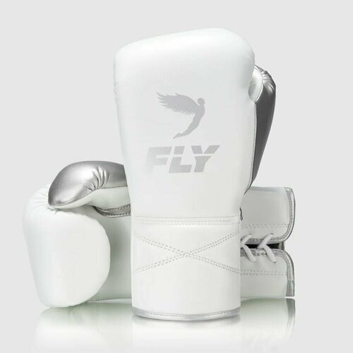 Перчатки боксерские FLY Superlace X Line Gloves, 18 унций, бело-серебристые