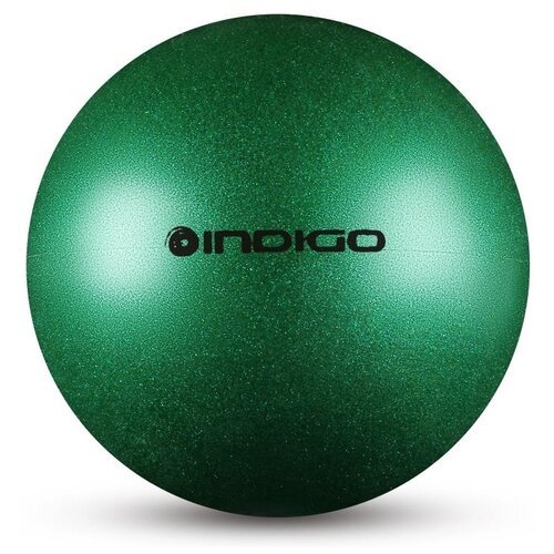 Мяч для художественной гимнастики Indigo IN118, 19 см, зеленый с блестками