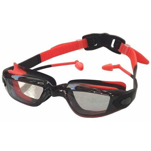 E38885-4 Очки для плавания взрослые мультиколор (черно/красные)