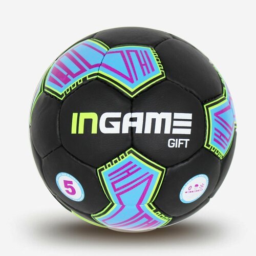 Мяч футбольный INGAME GIFT, №5 черно-сине-зеленый IFB-108