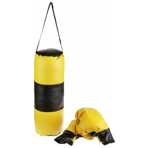 Набор для бокса Тутси Юный боксер, малый, 1 кг, черный/желтый