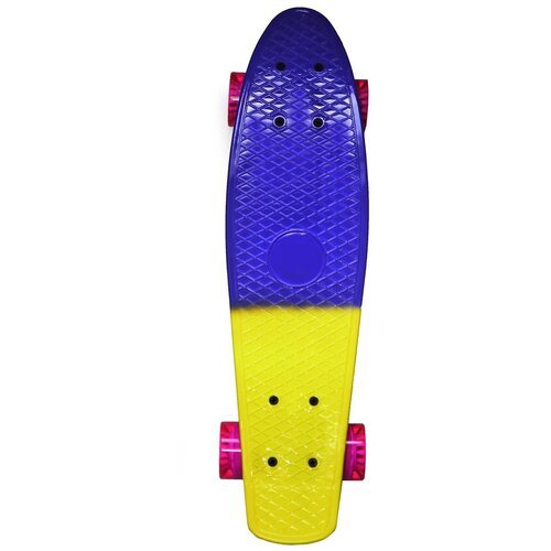 Скейтборд BlackAqua SK-2206D, 21.38x5.35, желтый/фиолетовый