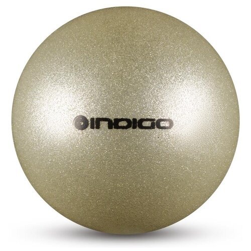 Мяч для художественной гимнастики INDIGO металлик 400 г IN118 19 см Серебро с блестками
