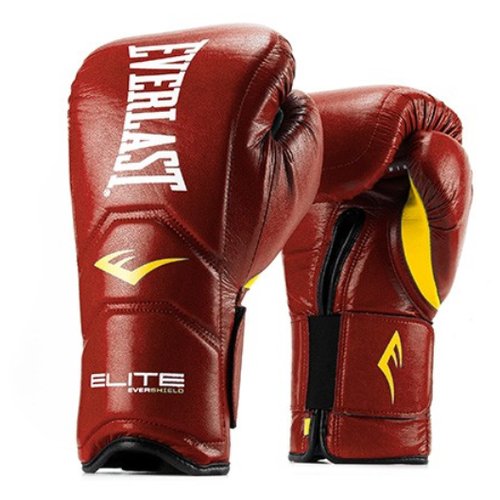 Боксерские перчатки Everlast тренировочные на липучке Elite Pro красные 16 унций