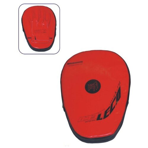 Лапа боксерская Leco Pro+, красная, 1 шт, размер ударной поверхности 30 на 22 см.