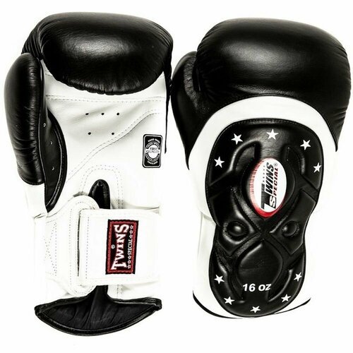 Боксерские перчатки Twins BGVL6 MK чёрно белые 16 унций