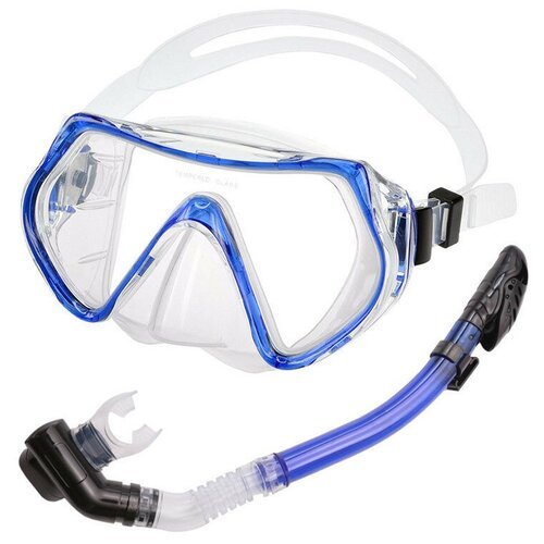 Набор для плавания взрослый E39234 маска, трубка (Силикон) (синий)