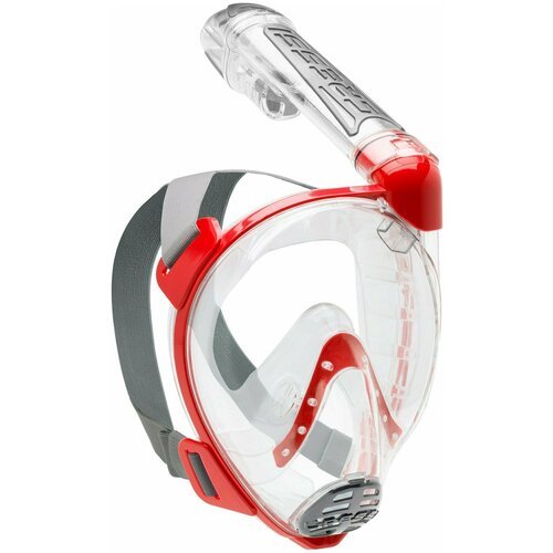 Полнолицевая маска для плавания/снорклинга CRESSI DUKE прозрачный/красный (S/M)