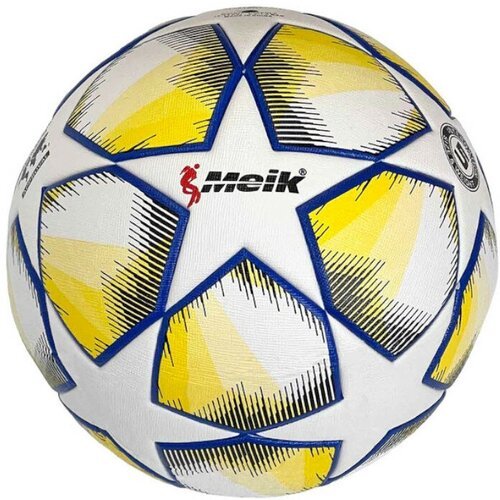 Мяч футбольный MEIK (4-слоя, ТPU 3. 0, 430 гр. , термосшивка) (белый/желтый)