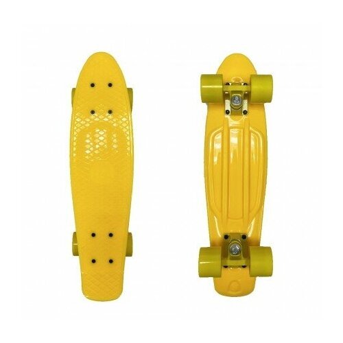 Скейтборд (круизер) ecoBalance, желтый с желтыми колесами