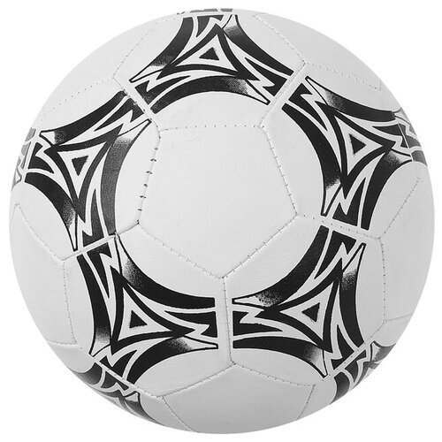 Мяч ONLYTOP, футбольный, размер 5, 32 панели, 2 подслоя, PVC, машинная сшивка, вес 200 г, цвет белый, черный