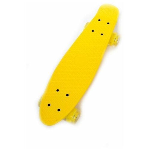 Пенни Борд / Скейт пенни борд пластиковый / Круизер / большие светящиеся колеса 60мм / дека 56см 56 х 15см желтый