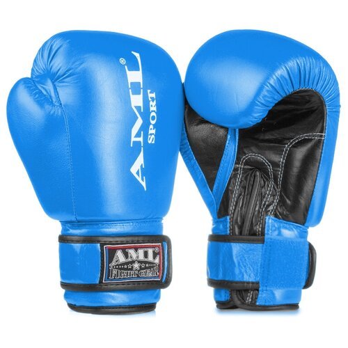 Перчатки боксерские AML Sport кожа, синие (12 унций)