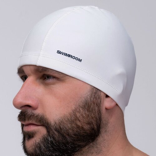 Комбинированная шапочка для плавания / бассейна SwimRoom “PU Swim Cap”, Взрослая, цвет белый