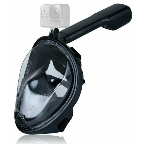 Маска для снорклинга чёрная S/M / полнолицевая маска / маска для плавания / маска для подводного плавания / маска для дайвинга