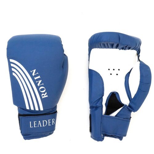Перчатки боксерские Ronin Leader 12 унций цвет синий с белыми полосами