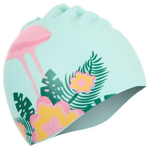 ONLITOP Шапочка для плавания детская 'Фламинго на цветке', обхват 46-52 см