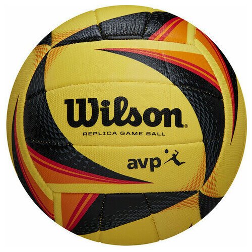 Мяч волейбольный Wilson OPTX AVP VB REPLICA, арт. WTH01020X, размер 5, 18 панелей, ПУ, маш. сшивка, желтый-черный