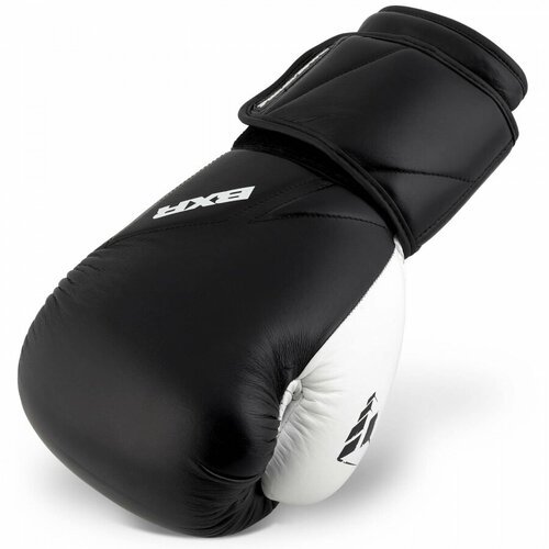 PunchTown боксерские тренировочные перчатки черно-белые BXR SPAR2 (Кожа, PunchTown, 12 унций, Черно-белый) 12 унций