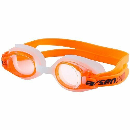 Очки плавательные Larsen DS204 оранжевый (силикон+поликарбонат)
