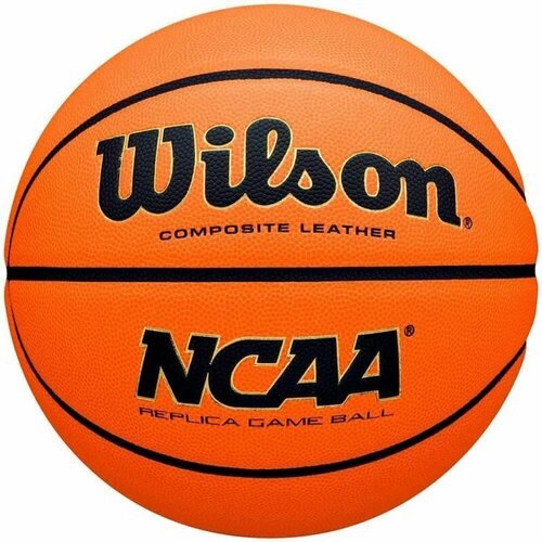 Мяч баскетбольный WILSON NCAA Replica, WZ2007701XB7, размер 7, композит, бутиловая камера, оранжевый-черный