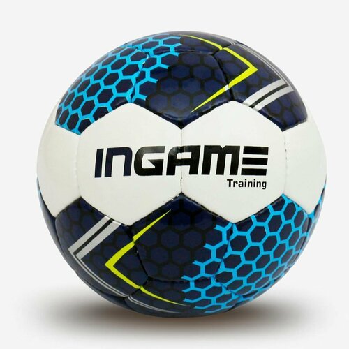 Мяч футбольный INGAME TRAINING бело-синий IFB-129