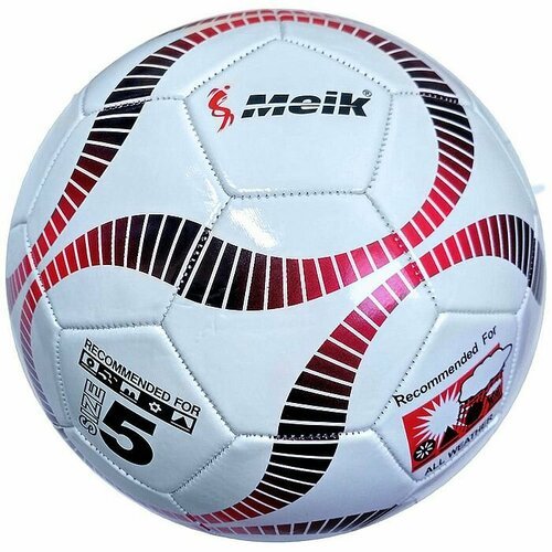 Мяч футбольный MEIK 2000 (3-сл, PVC 1. 6, 320 гр. , маш. сш. ) (белый/красный)