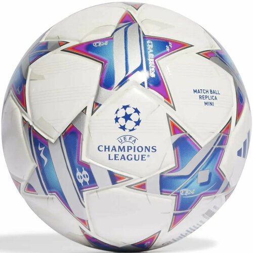 Мяч футбольный сувенирный ADIDAS UCL Mini, IA0944, диаметр 15 см, размер 1