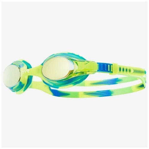 Очки для плавания детские TYR Swimple Tie Dye Mirrored, Цвет - лайм
