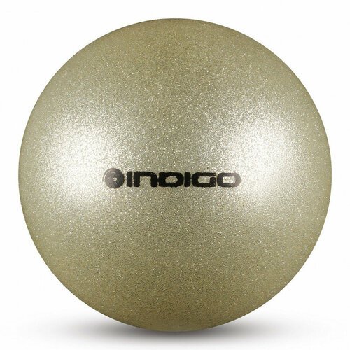 Мяч для художественной гимнастики INDIGO IN119-SIL, 15 см, ПВХ, сереб. металлик с блестками