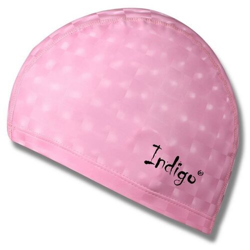 Шапочка для плавания ткань прорезиненная с эффектом 3D INDIGO IN047 Розовый