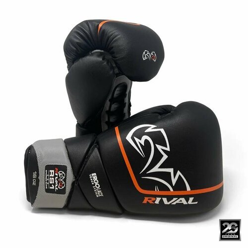 Перчатки боксерские RIVAL RS1 PRO SPARRING GLOVES - 20TH ANNIVERSARY, 16 унций, черные