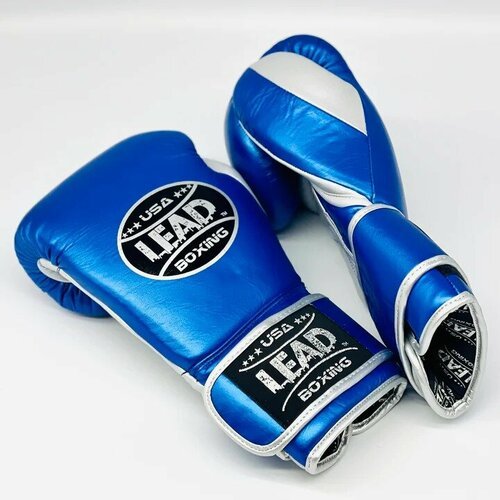 Спаринговочные перчатки Lead Pro Tech (Metallic Blue/Silver) - Leaders - синий/серебристый - 12 oz