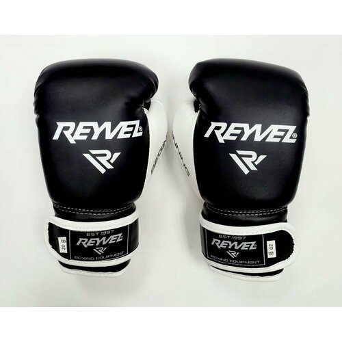 Перчатки боксерские REYVEL Begining, чёрные, вес 8 унций, новый логотип