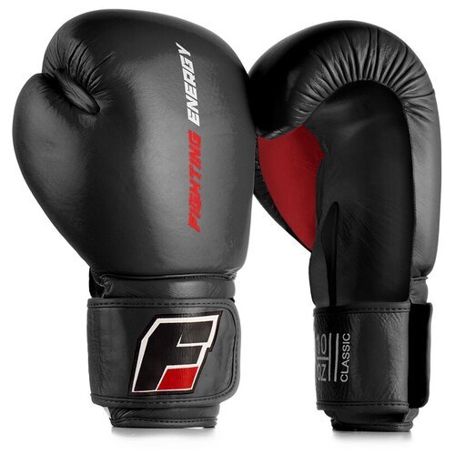 Перчатки боксерские FIGHTING ENERGY CLASSIC кожа, черные (12 унций)