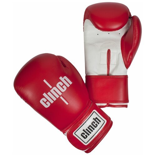 C137 Перчатки боксерские Clinch Fight 2.0 красно-белые (14 oz)