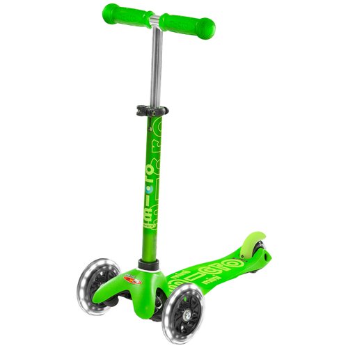 Детский 3-колесный городской самокат Micro Mini Micro Deluxe LED, green
