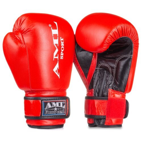 Перчатки боксерские AML Sport кожа, красные (8 унций)