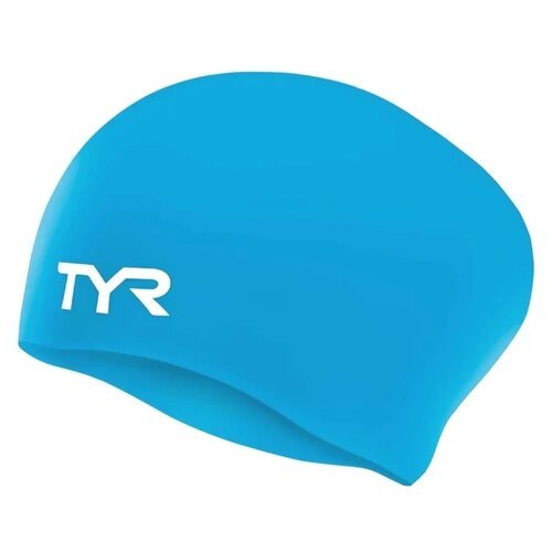 Шапочка для плавания Tyr Long Hair Wrinkle-Free Silicone Junior Cap LCSJRL, голубой