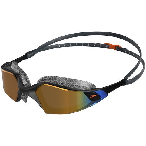 Speedo Очки для плавания Speedo Aquapulse Pro Mirror зеркальные, черный/серый/оранжевый