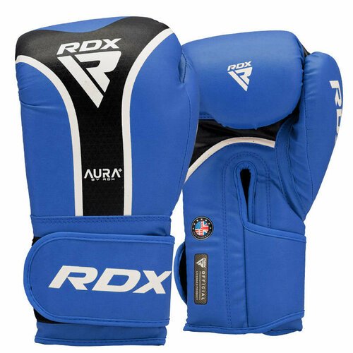 Боксерские перчатки RDX AURA PLUS T-17, 14oz, синий, черный