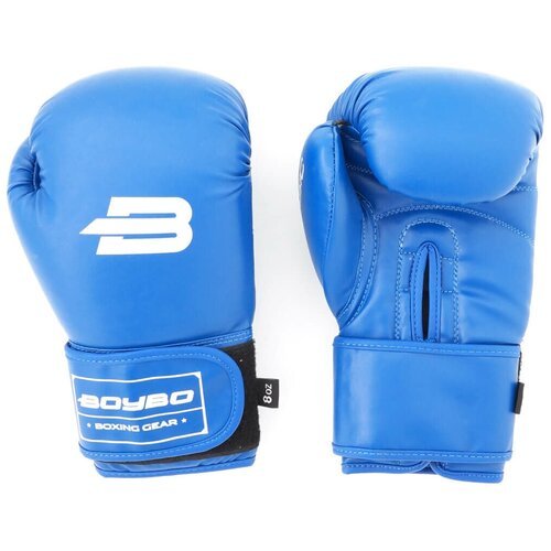 Перчатки боксерские BoyBo Basic искусственная кожа 14 OZ цвет синий