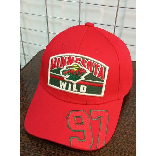 Для хоккея Миннесота кепка хоккейного клуба NHL MINNESOTA WILD (Сша ) №97 , бейсболка летняя с регулировкой размера Красная