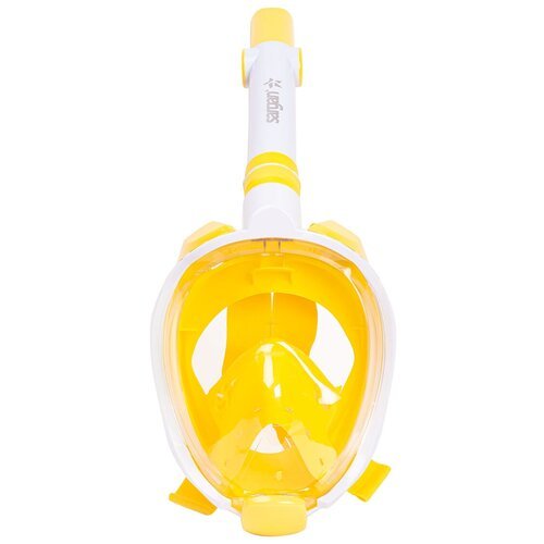 Полнолицевая маска для плавания (снорклинга) SARGAN Галактика Премиум цвет белый/желтый детская