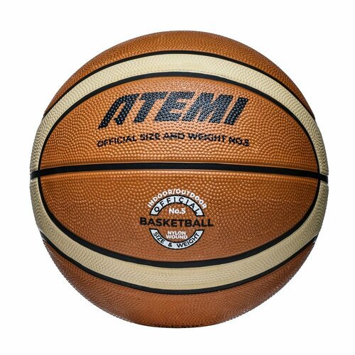 Мяч баскетбольный Atemi, р. 5, резина, 12 панелей, BB200N, окруж 68-71, клееный